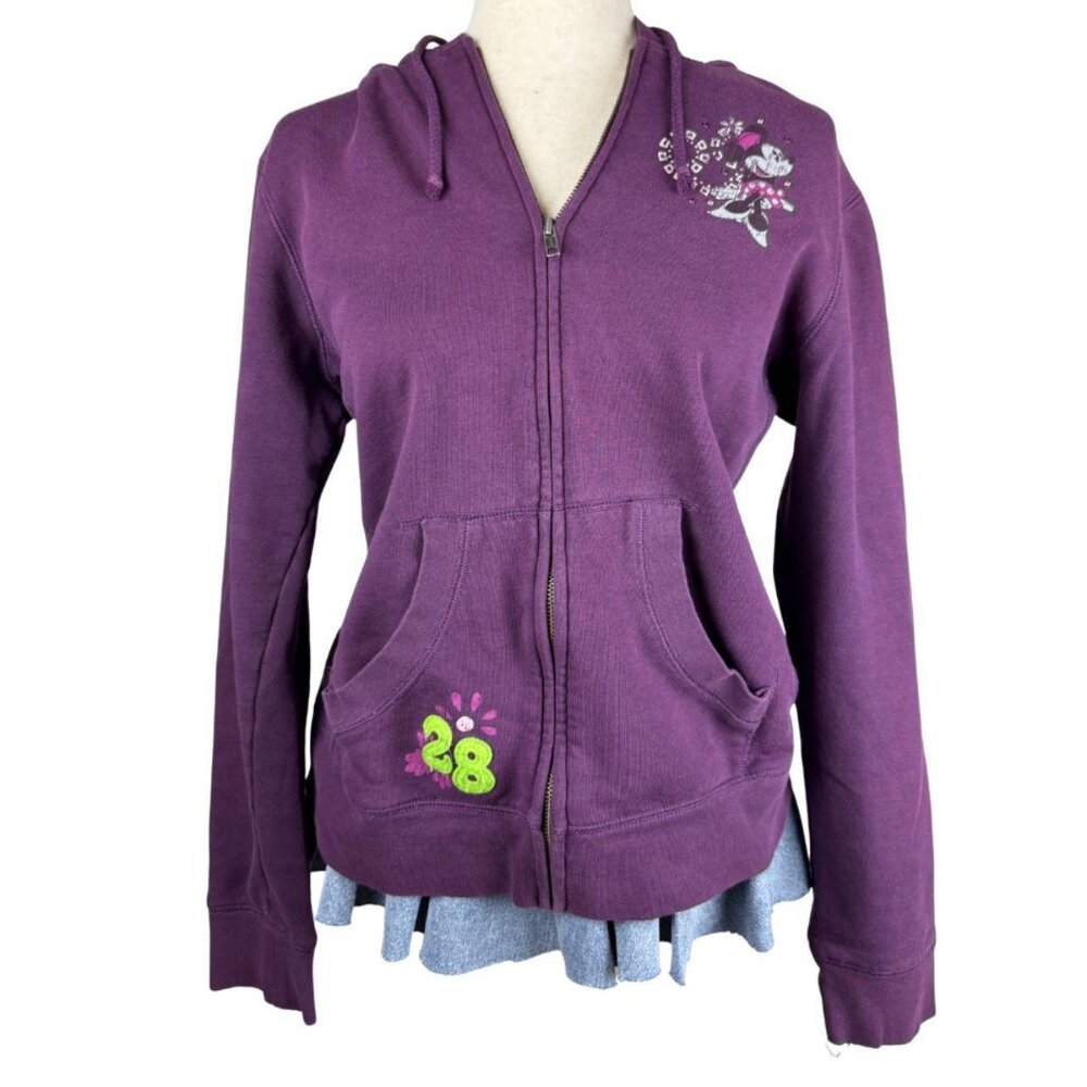 Disney Minnie Mouse Zip Up Hoodie Purple Women’s Large